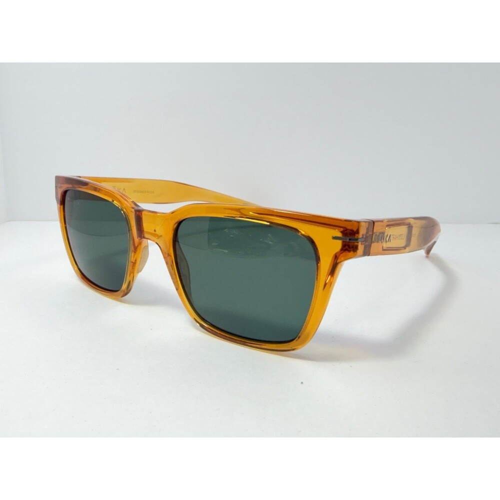 RŌKA Lockhart E7538 0451 Sunglasses Women's Amber Square Polarized Green Lenses